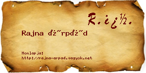 Rajna Árpád névjegykártya