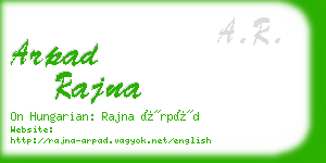 arpad rajna business card